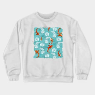 Waterlily koi turquoise Crewneck Sweatshirt